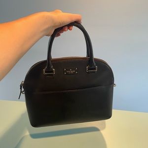 Kate Spade Black Dome Satchel Bag with Cross-body strap